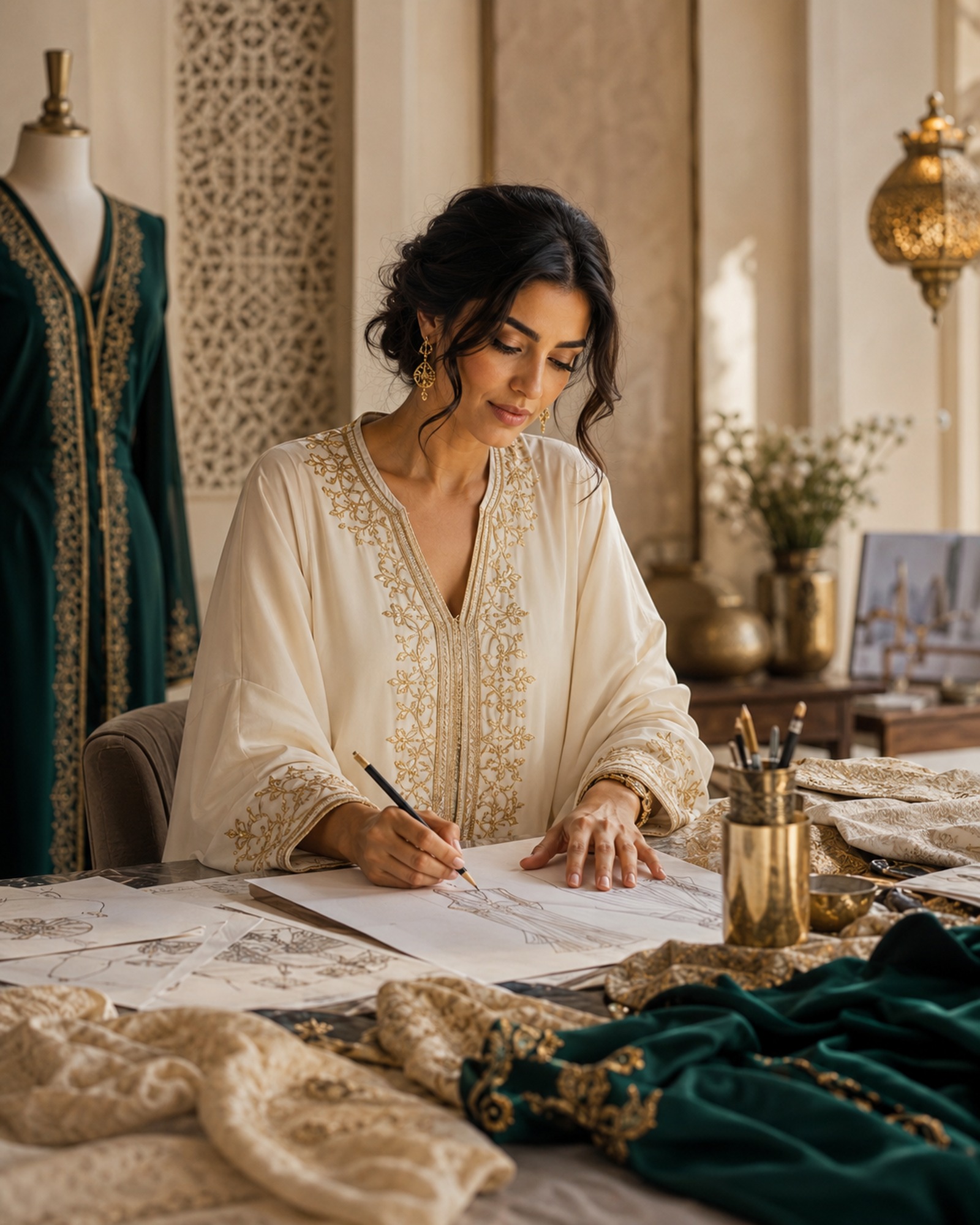 Fashion designer at work